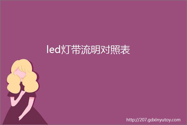 led灯带流明对照表