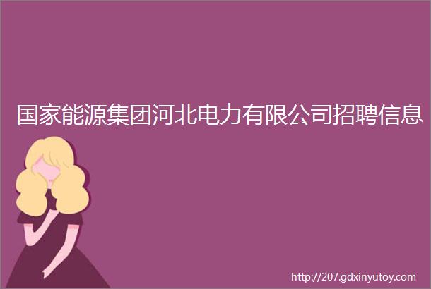 国家能源集团河北电力有限公司招聘信息